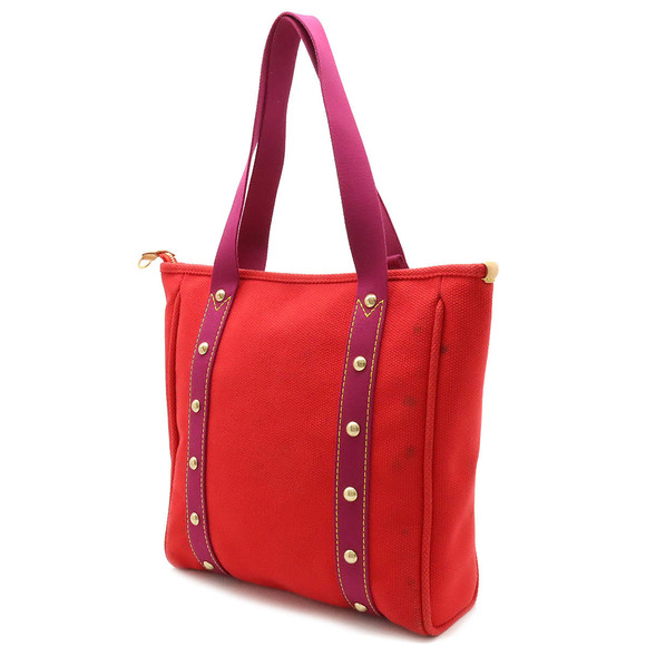 Louis Vuitton Antigua Cabas MM Red Shoulder Purple Rouge Bag - Picture 1 of 9